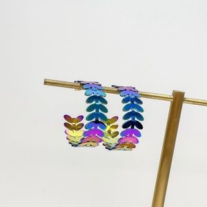 Multi Color Metal Hoop Earrings
